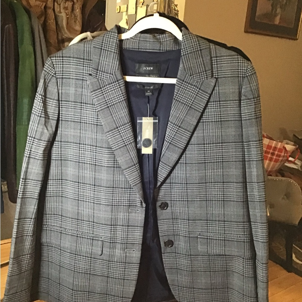 J. Crew Gray Plaid Women's Blazer